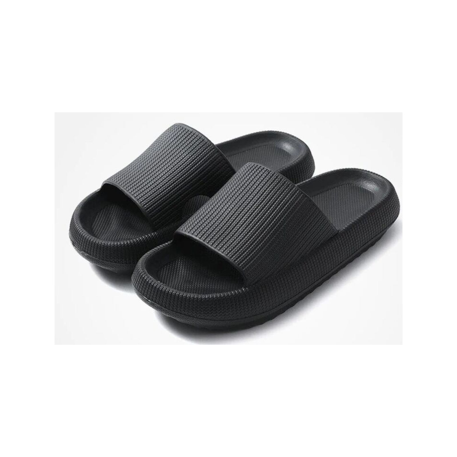 Anti-Slip Extra Soft Indoor PILLOW SLIDES Ultra-Soft Slippers Black 44-45