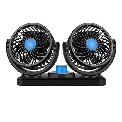 Car Portable Fan Dual Head Truck Vehicle Cooling Tool 360° Rotatable