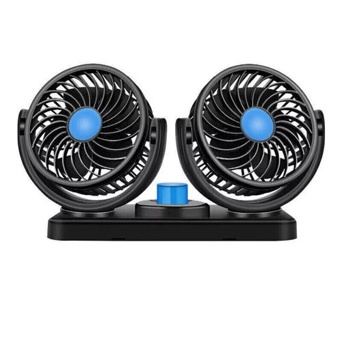 Car Portable Fan Dual Head Truck Vehicle Cooling Tool 360° Rotatable