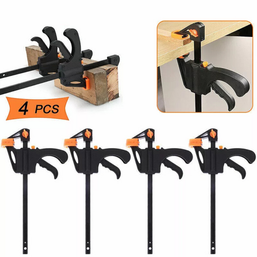 Bar Clamp Woodworking Clip Set 4 Pcs Quick Release for DIY Projects
