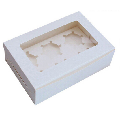 Window Cupcake Display Boxes 6 Holes Muffin Cups