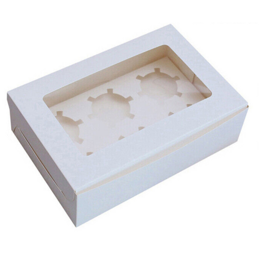 Window Cupcake Display Boxes 6 Holes Muffin Cups
