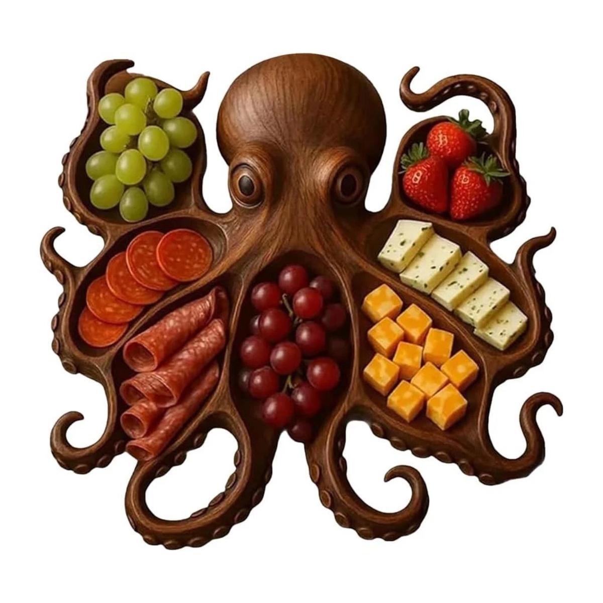 Unique Ocean Octopus Charcuterie Board Themed Cheese Snack Serving Platter