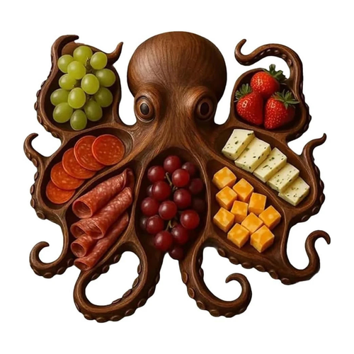Unique Ocean Octopus Charcuterie Board Themed Cheese Snack Serving Platter