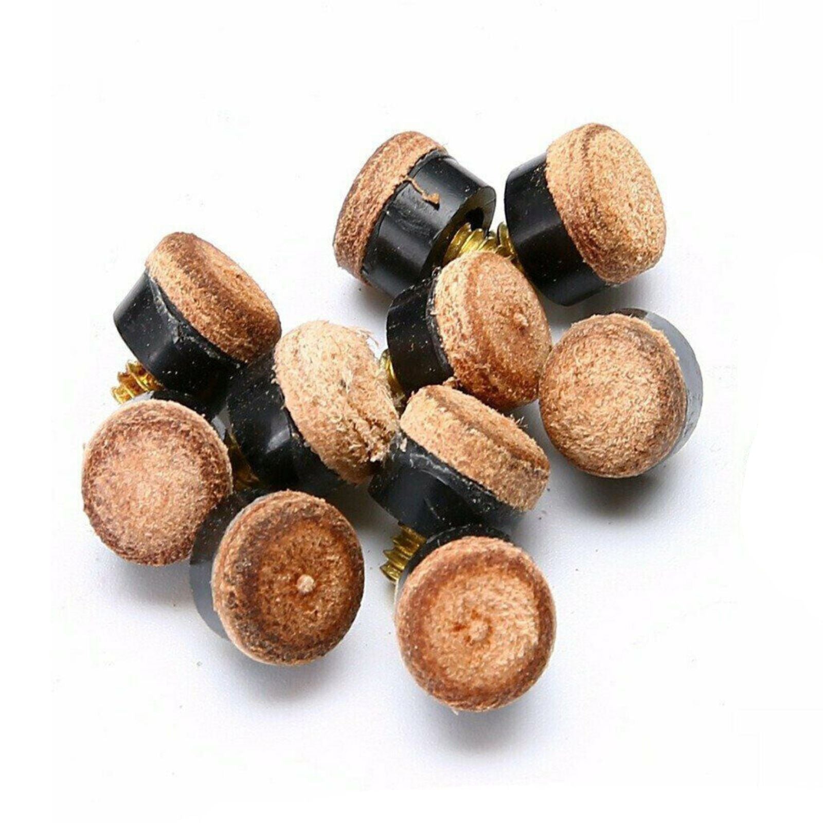 10x Pool Snooker Billiard Commercial Quality Soft Brown Cue Tips 10mm Screw Type