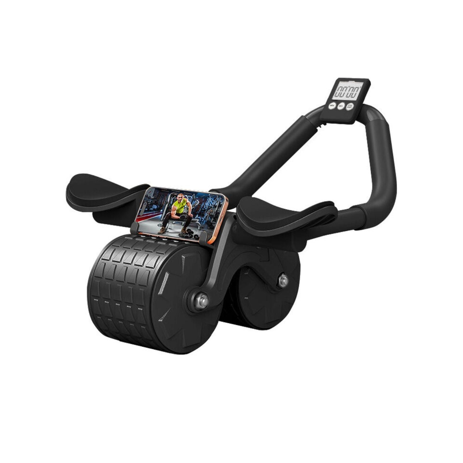 Ab Roller Wheel With Elbow Support Automatic Rebound Abdominal Exercise