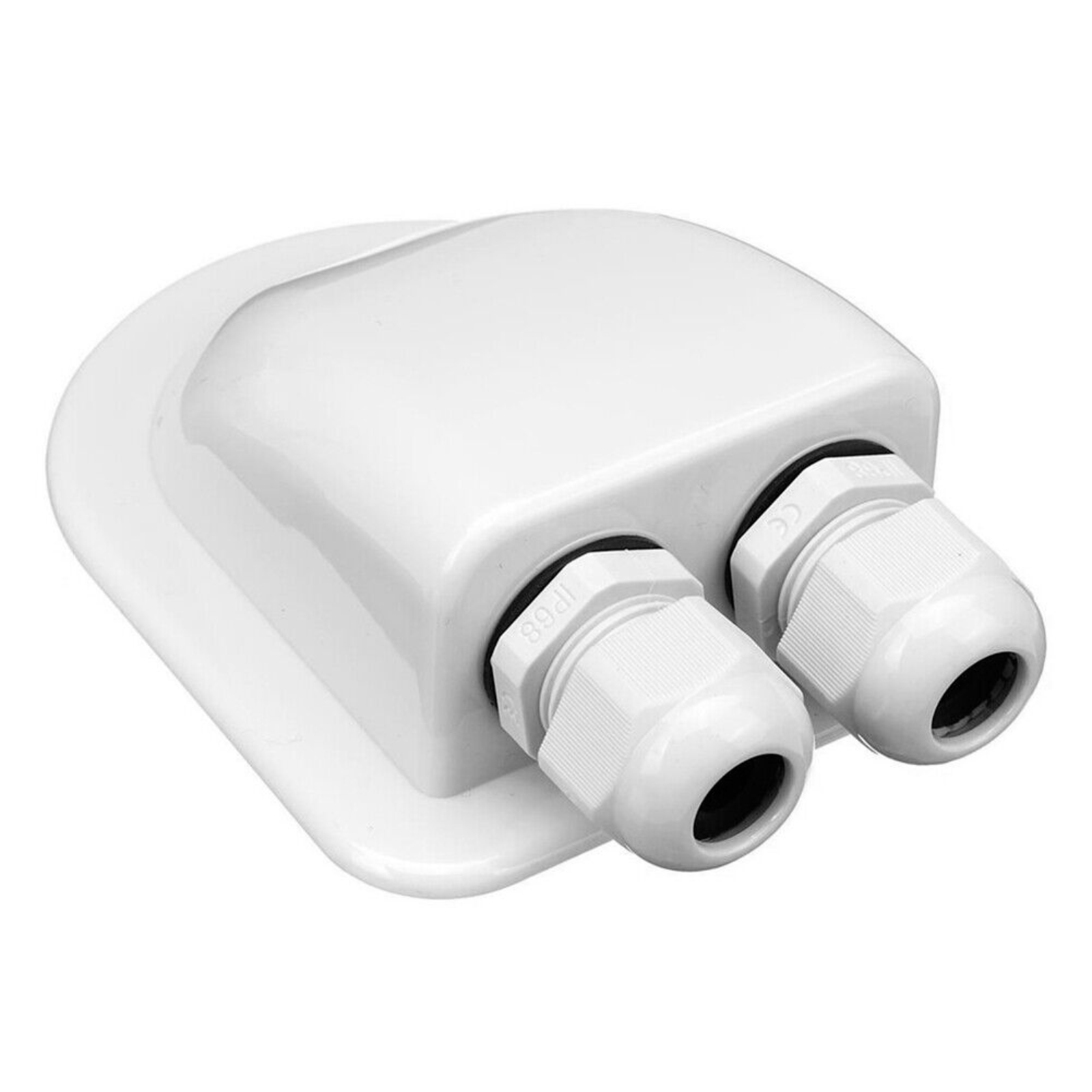 Double Hole Caravan Roof Boat Cable Entry Gland Solar Panel Mounting White