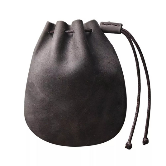 Storage Bag Travel Strap Purse Vintage Leather Coin Pouch Drawstring 03
