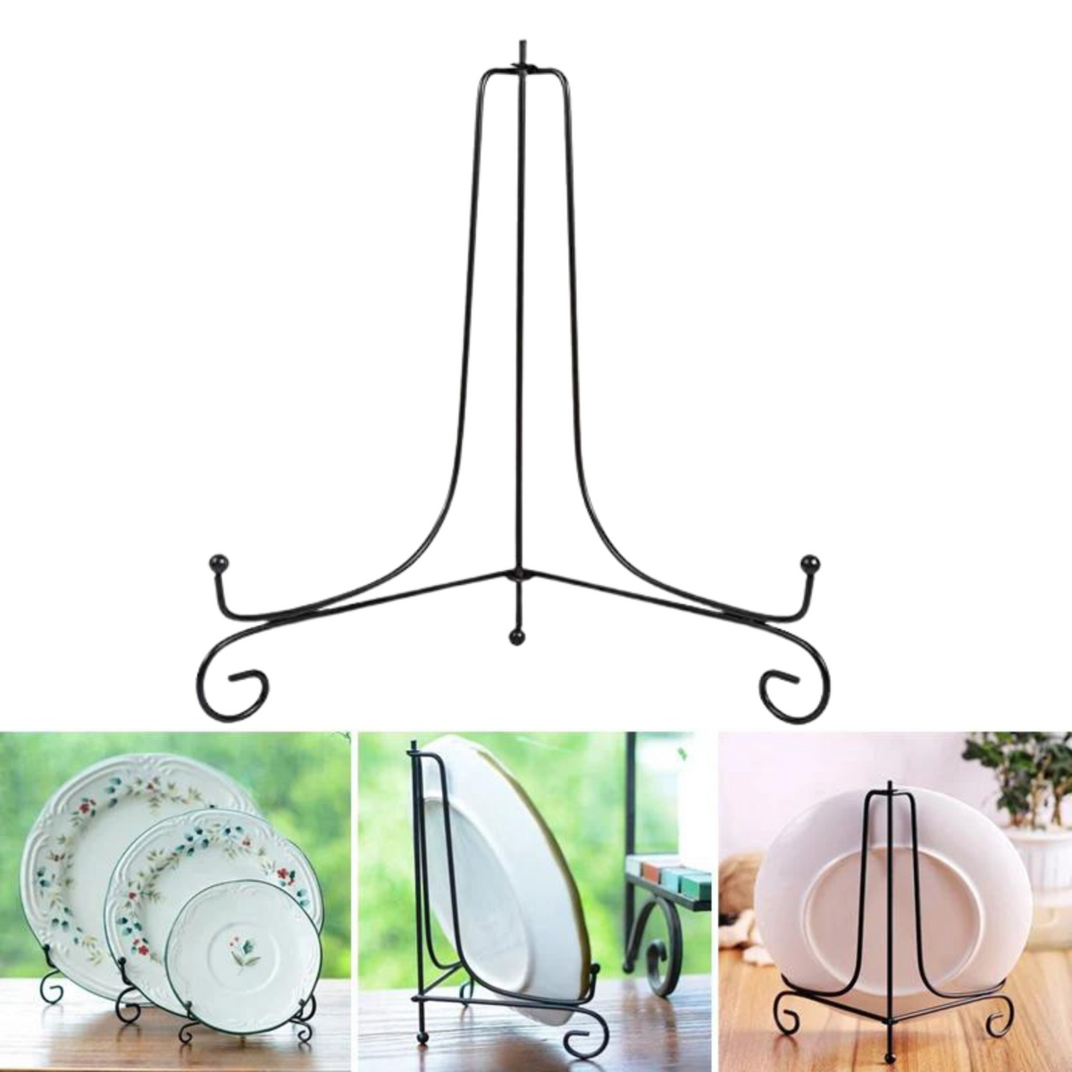 5inch Photo Picture Bowl Dish Book Holder Plate Stands Iron Display Easel Frame