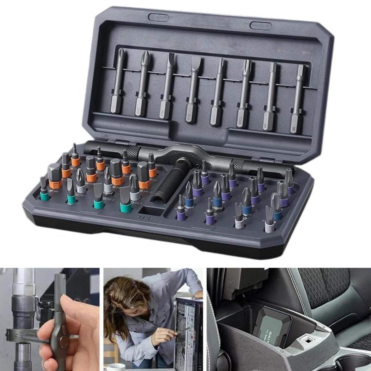 Magnetic Screwdriver Ratchet Set 42 in 1 DIY Repair Toolkit with Accessories