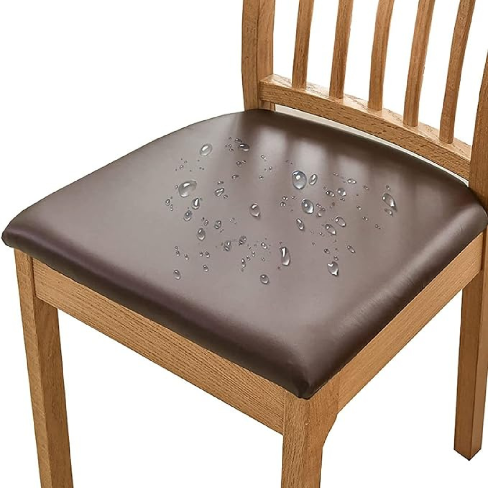 Home Stretch Dining Seat Slipcover Coffee Leather Chair Cushion Waterproof