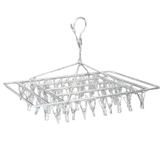 55 Pegs Laundry Clothes Sock Underwear Hanger Stainless Steel Rack