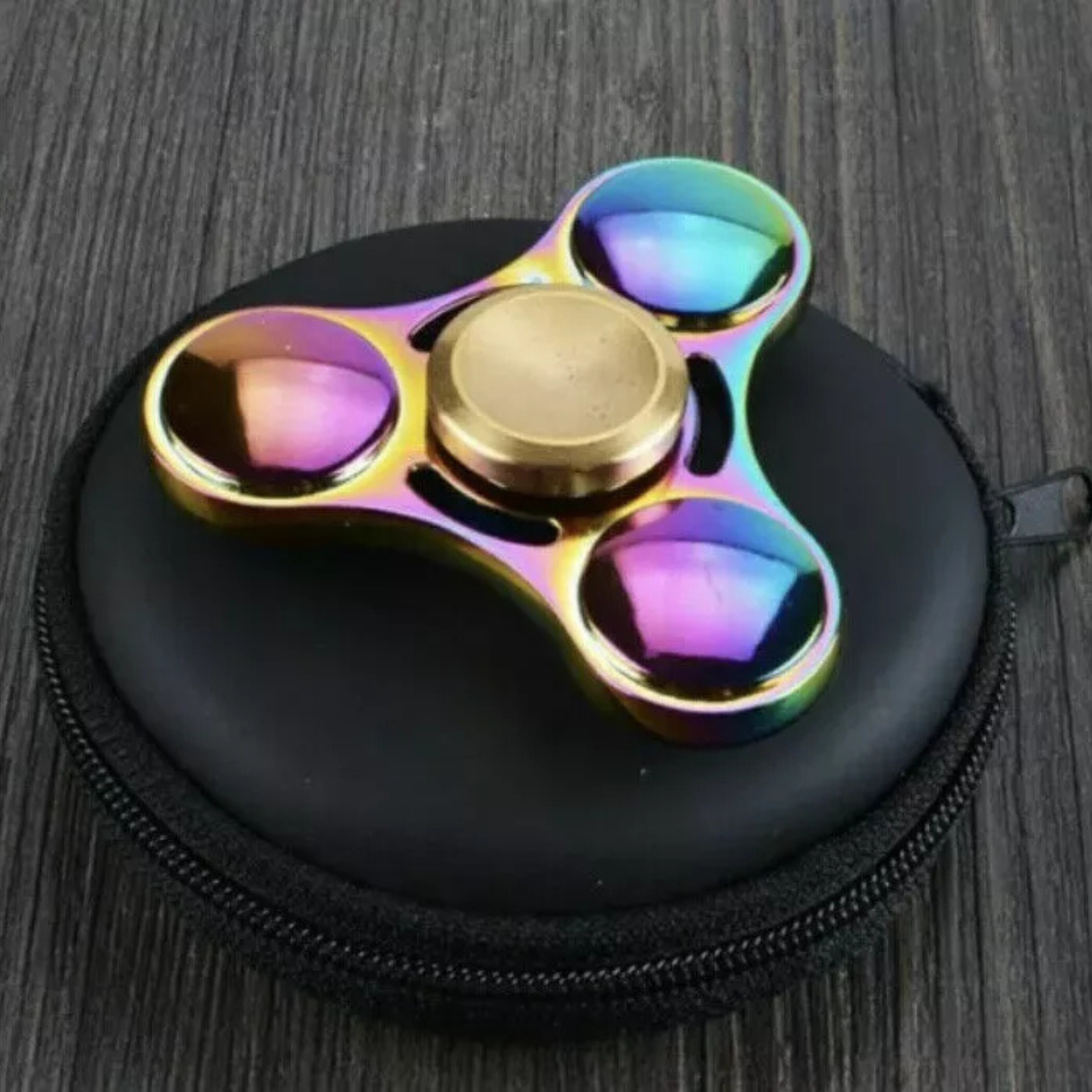 Tri-wing Fidget Spinner Rainbow Heavy Metal EDC Focus Finger ADHD