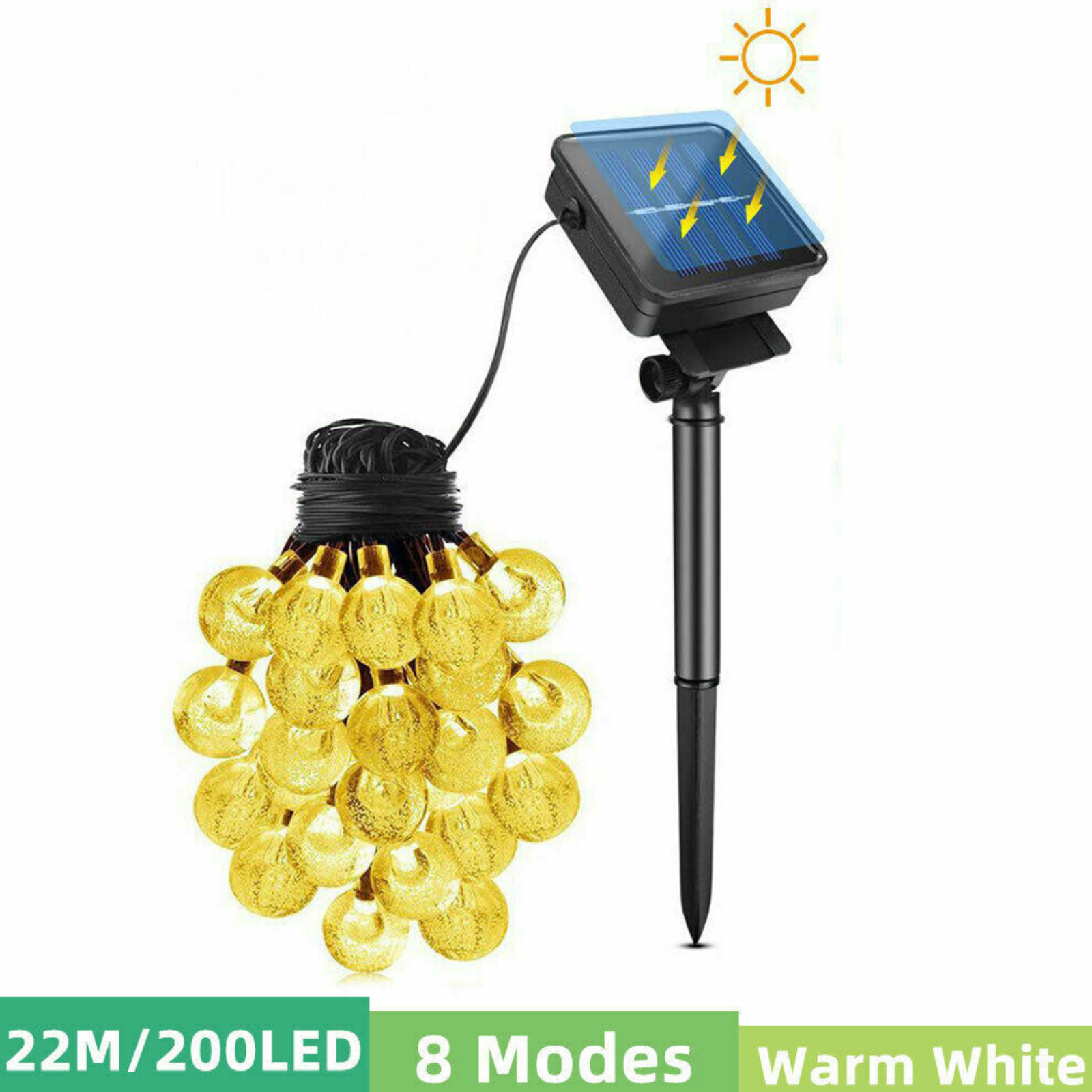 Fairy Outdoor Festoon Party 200LED Solar Globe String Lights Garden Decor