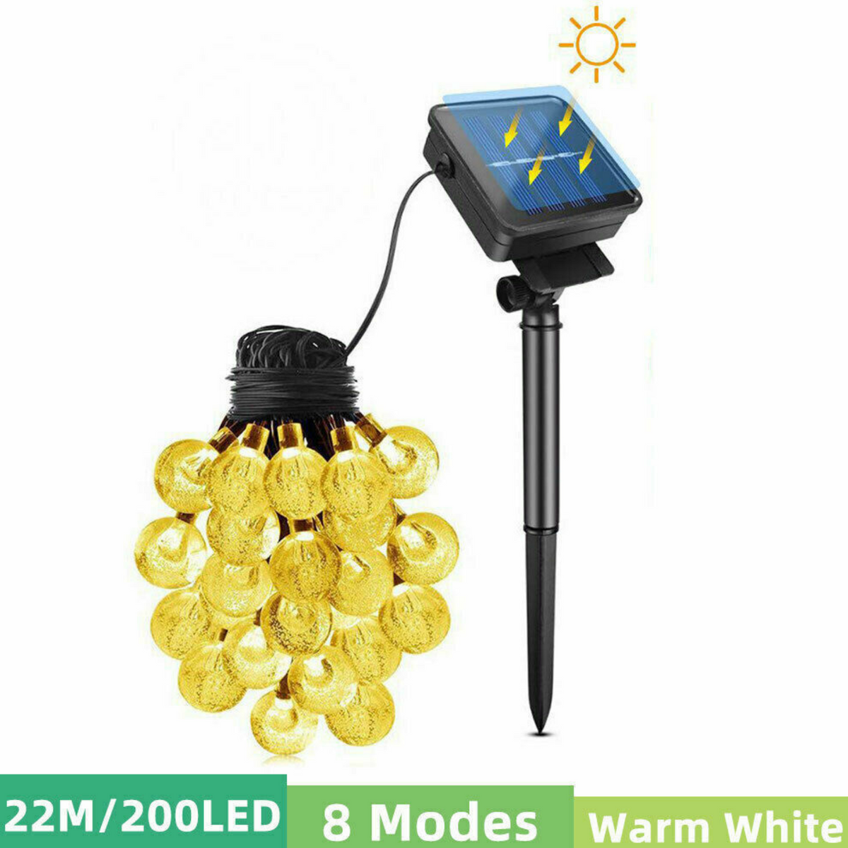 Fairy Outdoor Festoon Party 200LED Solar Globe String Lights Garden Decor