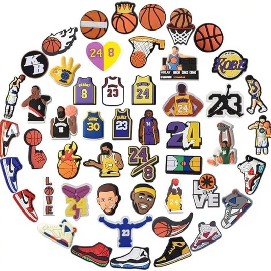 Mix Clog Sandal Decoration 50Pcs Basketball Series Fashion Shoes