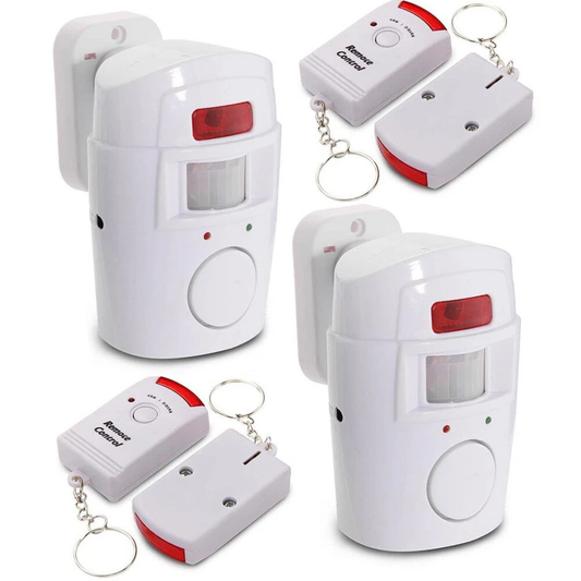 Wireless PIR Motion Alarm Sensor Set 4 Units with 8 Remote Controls