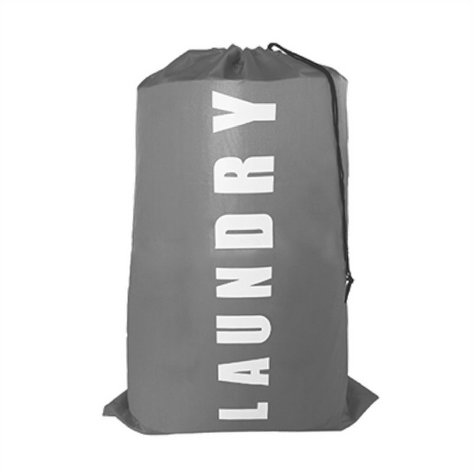 Grey Travel Dirty Clothes Large Laundry Bag Camping Drawstring Closure