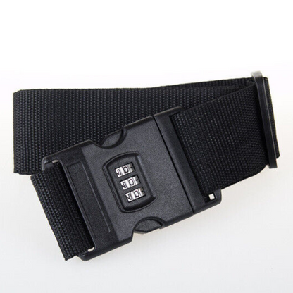 Packing Belt Lock Safe Nylon Luggage Strap Code Password Travel Suitcase Black