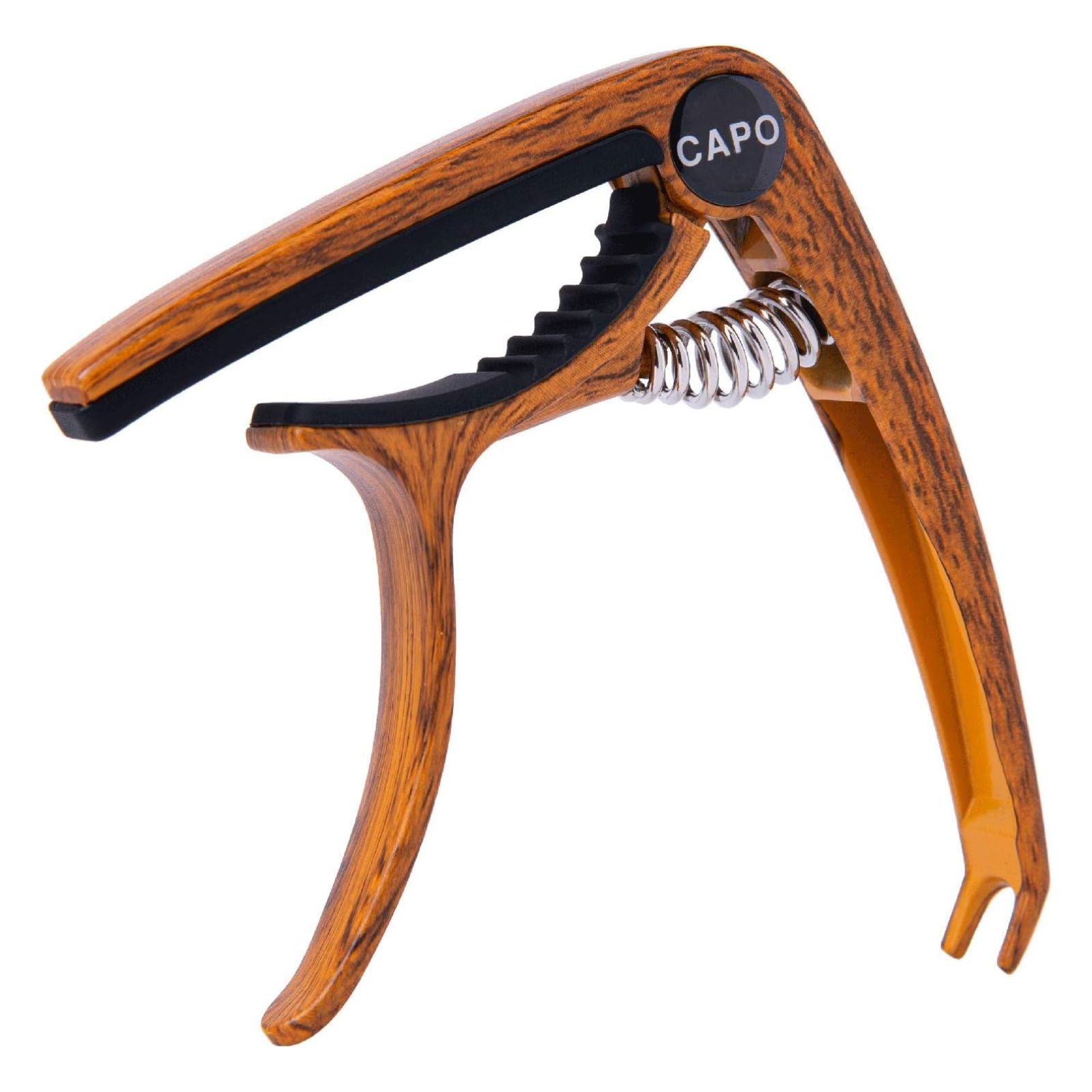 Key Clamp Capo For Acoustic Electric Bass Guitar Quick Change Wood Grain Alloy