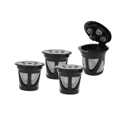 4 Pieces Refillable Coffee Pods Compatible Reusable Capsule Filter Set
