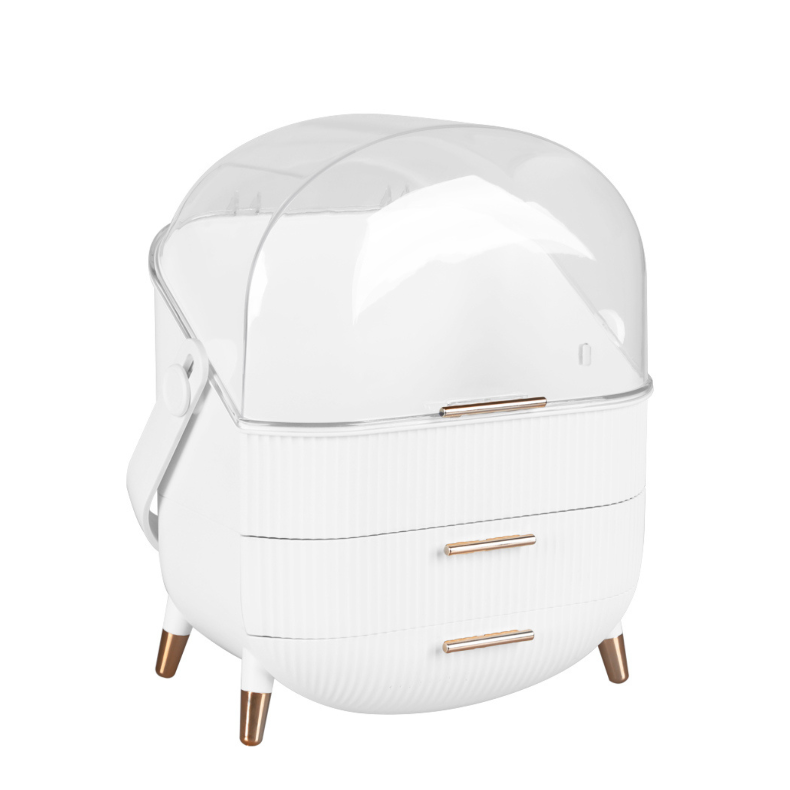White Portable Jewelry Drawer Holder Makeup Case Organizer Cosmetic Storage