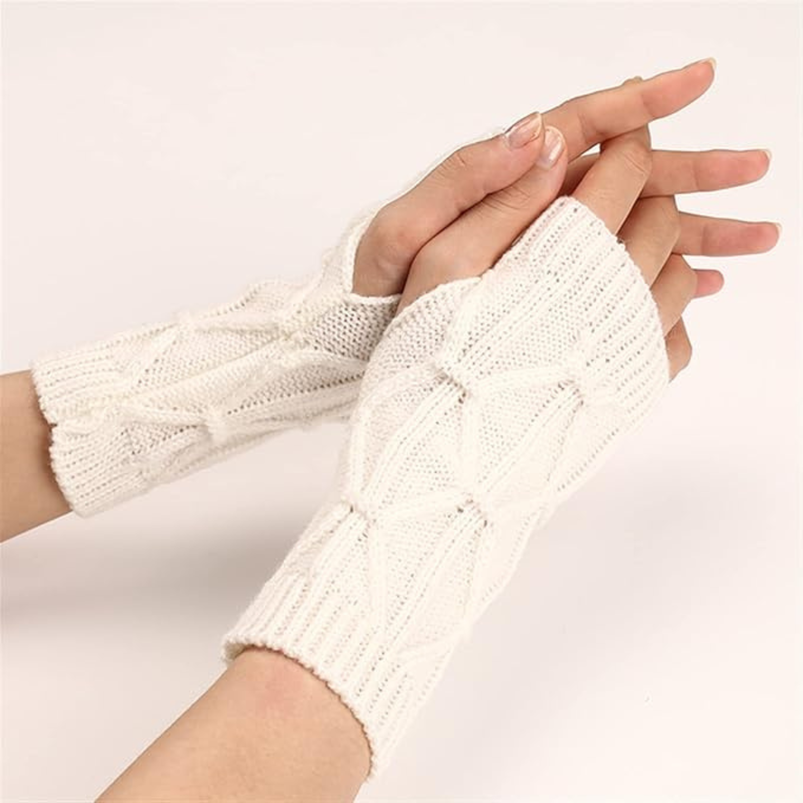 White Winter Cycling Gloves for Men Women Outdoor Sport Use
