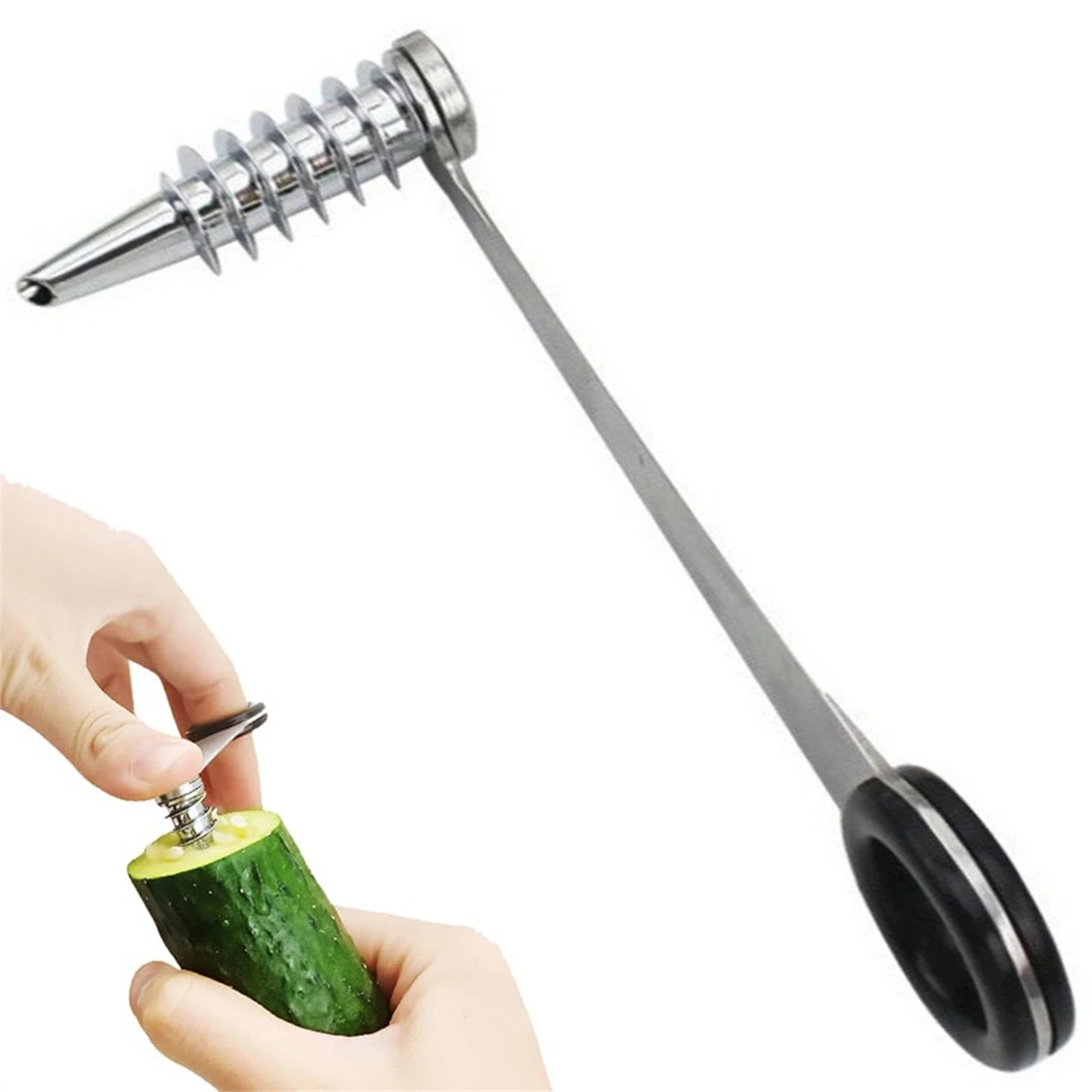 Portable Stainless Steel Potato Spiral Cutter Twister Kitchen Tool