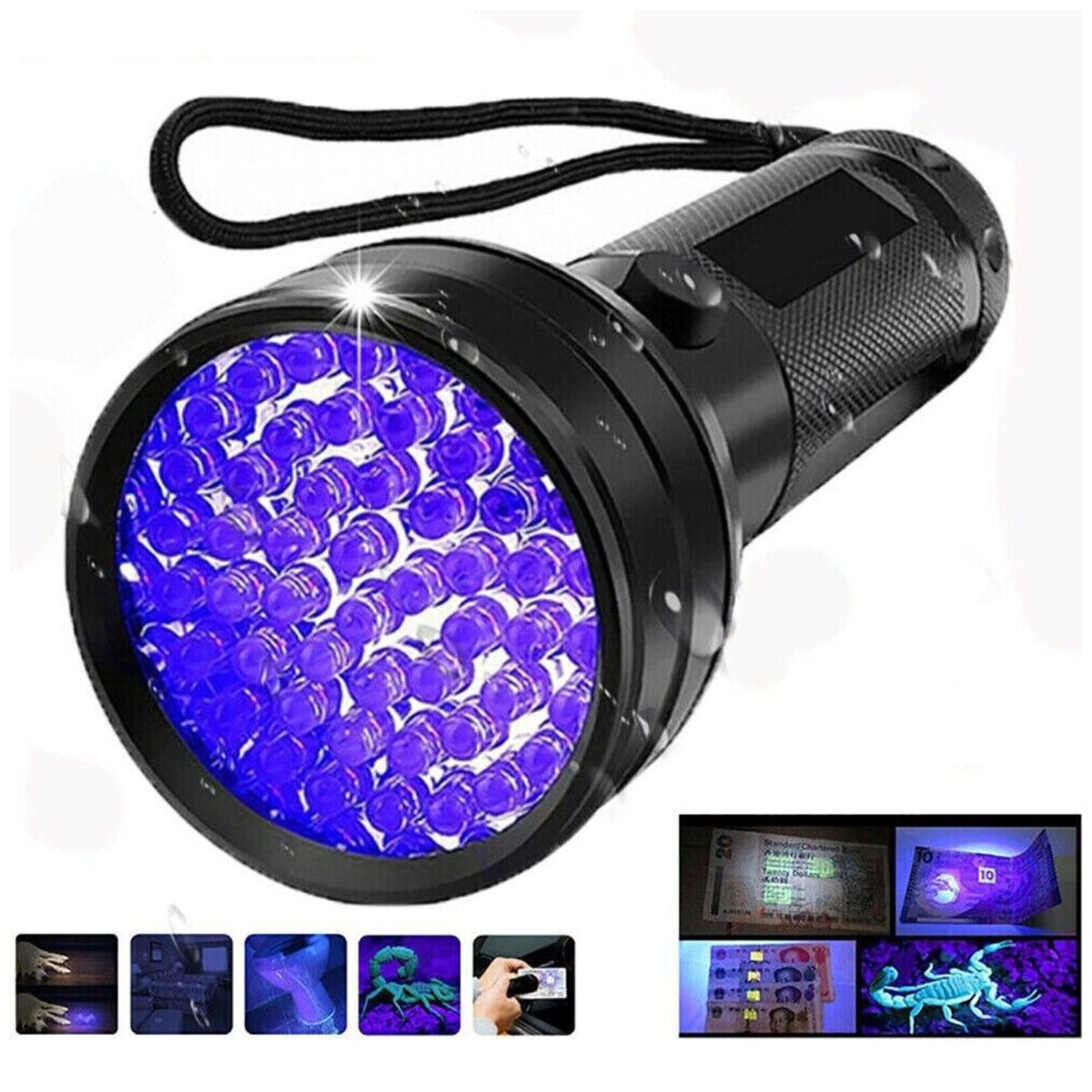 Ultra Violet Flashlight 395 nM 51 LED Light Aluminum UV  Lamp Blacklight Torch