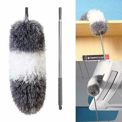 Telescopic Stainless Steel Handle Microfibre Duster Cleaning Tool