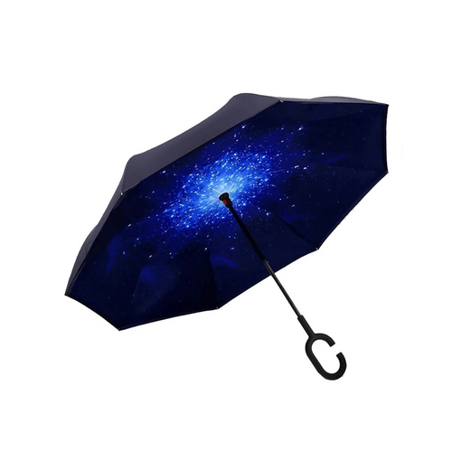 C-Handle Reverse Umbrella Starry Sky Inverted Windproof Folding