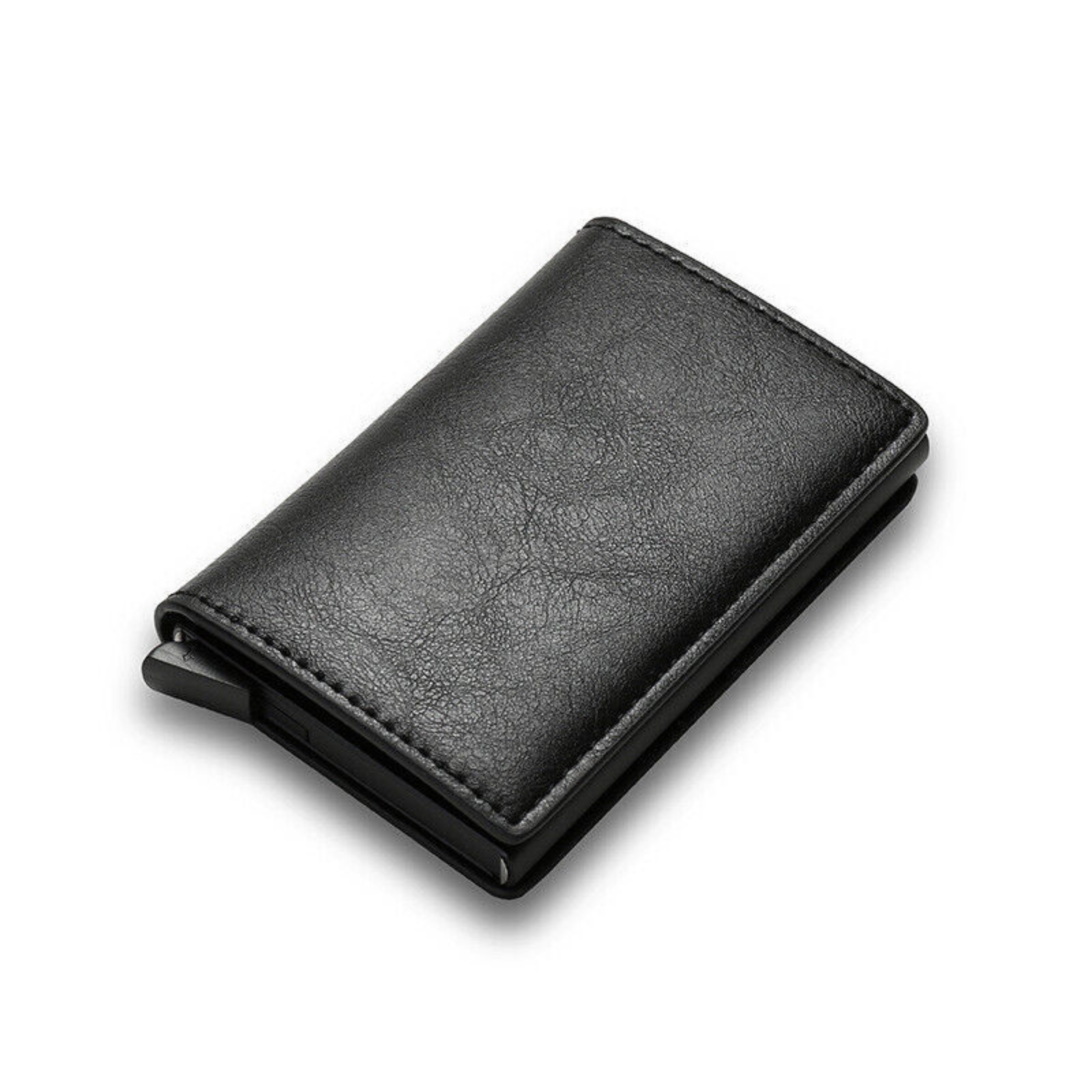 Black Leather Wallet Credit Card ID Holder Men's RFID Blocking Slim Purse