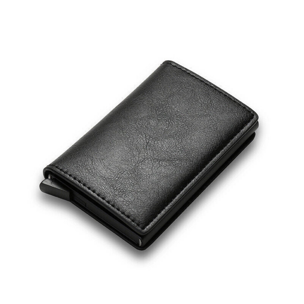 Black Leather Wallet Credit Card ID Holder Men's RFID Blocking Slim Purse