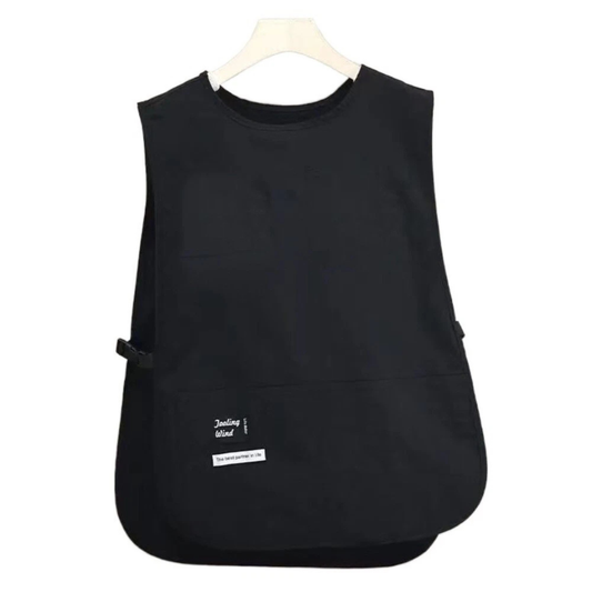 Coffee House Black Apron Breathable Sleeved Uniform Work Wear Protective