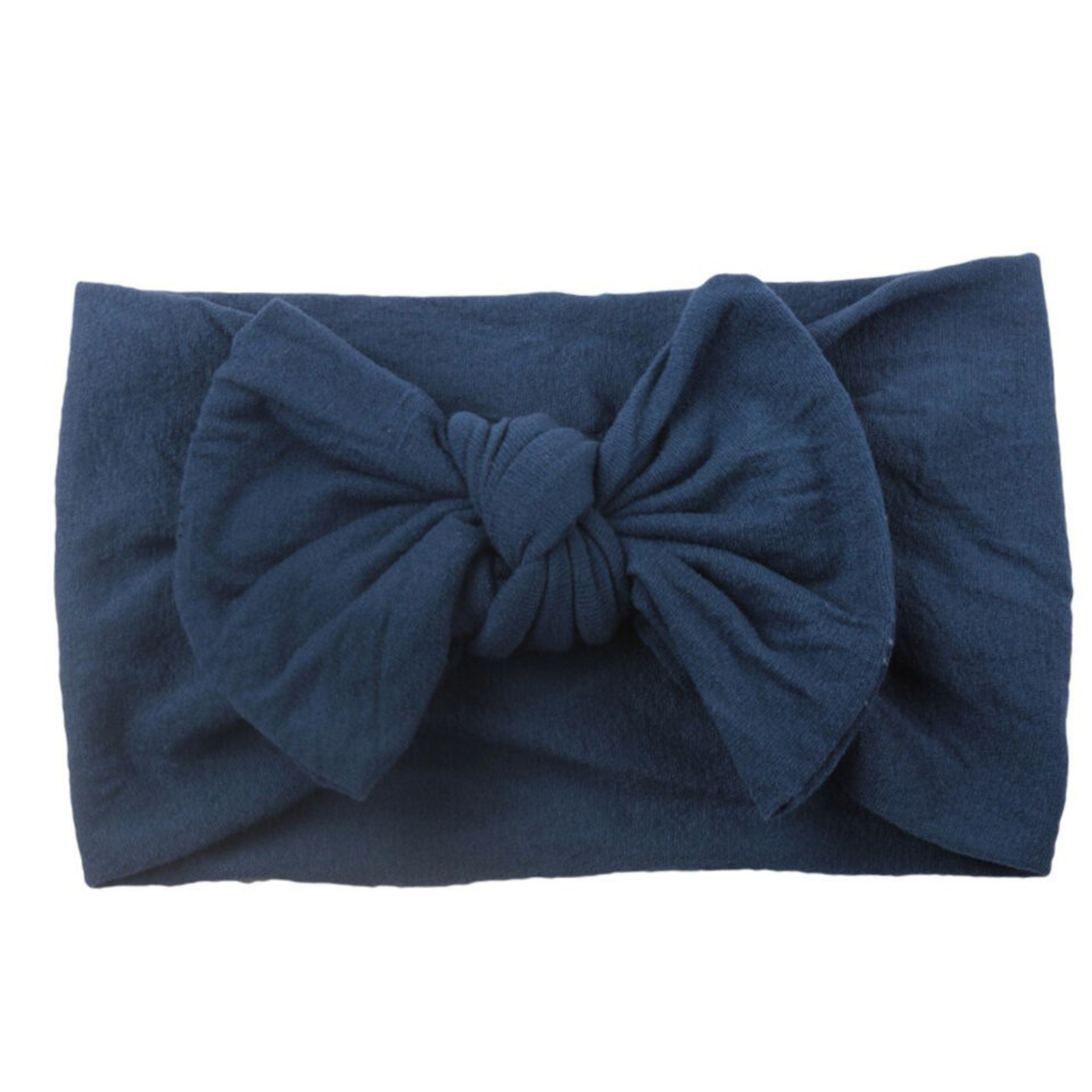 Girl Accessories Headband Soft Top Knot Nylon Soft Bow Head Wrap Navy Blue