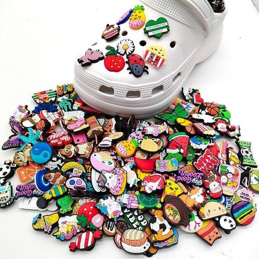 PVC Shoes Charms  Decor Mixed 100Pcs Random Cartoon Cute For Croc And Jibbitz