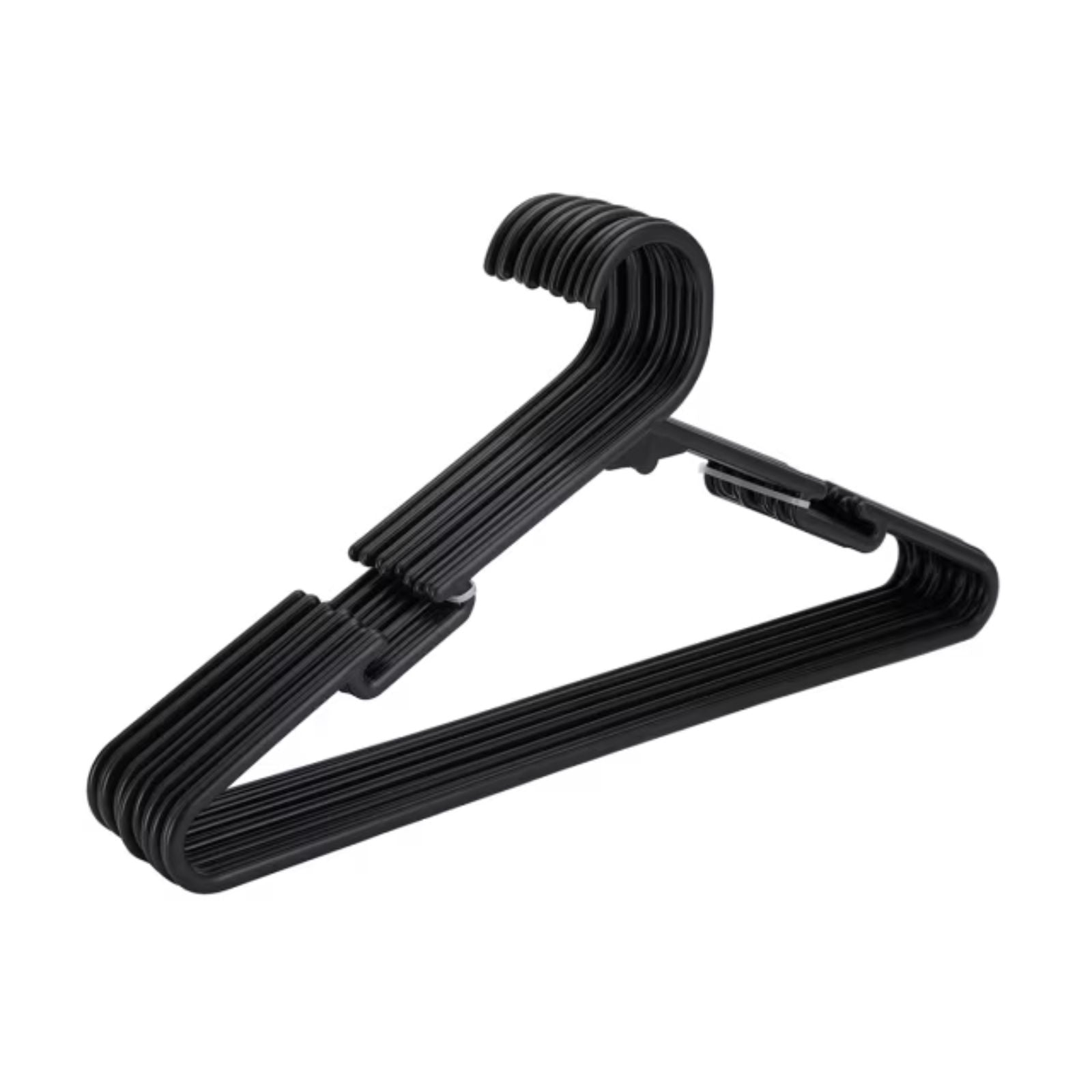 Coat Hangers Rack 12 Pack Plastic Wardrobe Hangers Suit Coat Pants Black