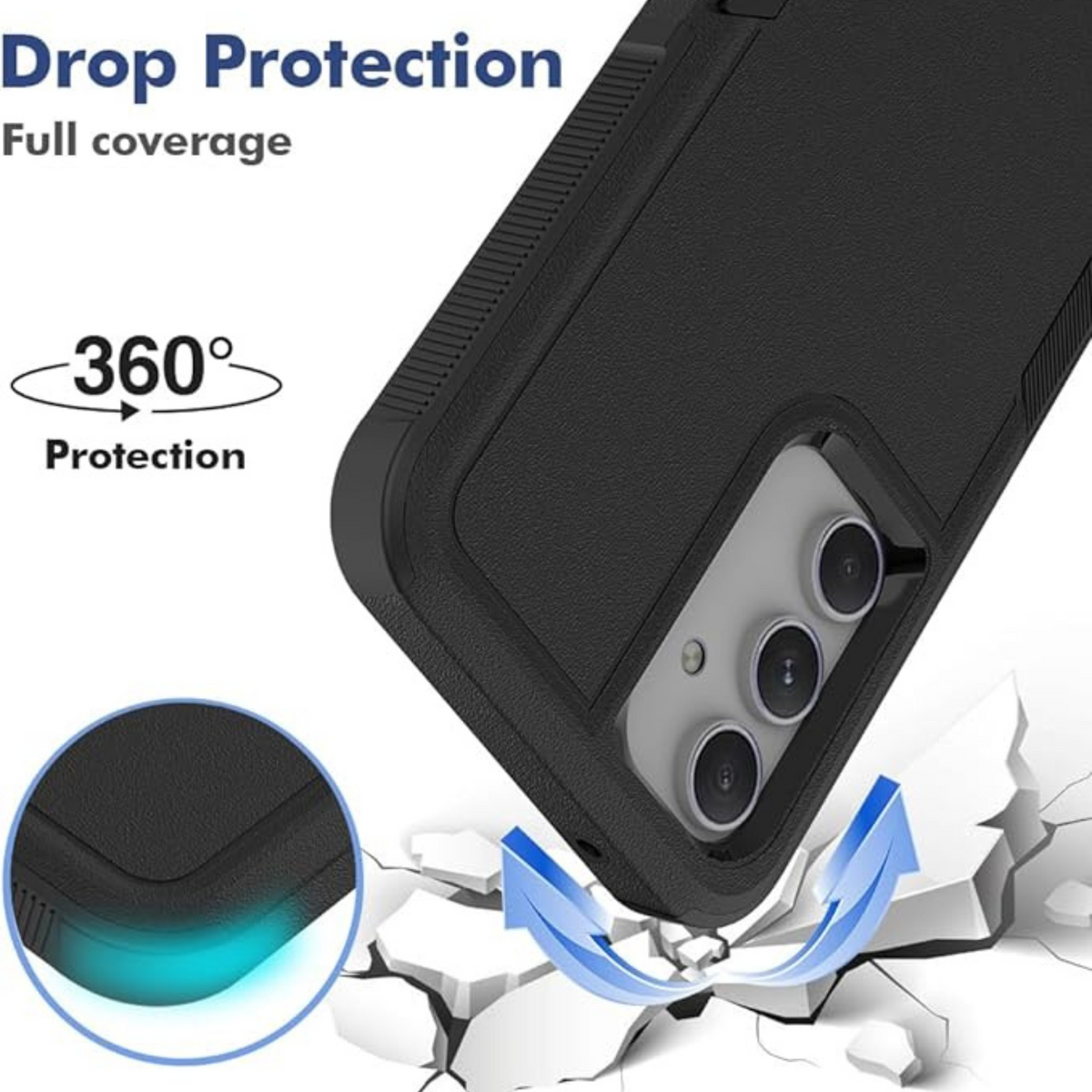 Samsung Galaxy A15 Shockproof Hard Back Case Core Black