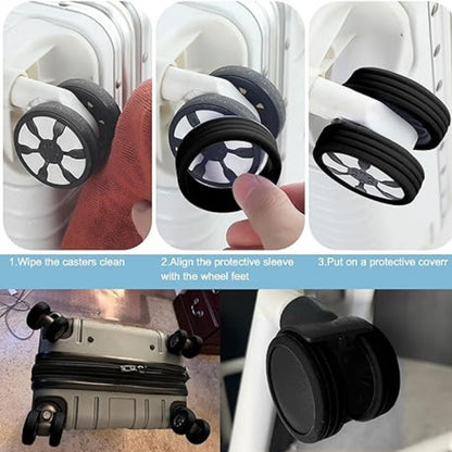 8x Luggage Wheel Protector Silicone Wheel Covers Suitcase