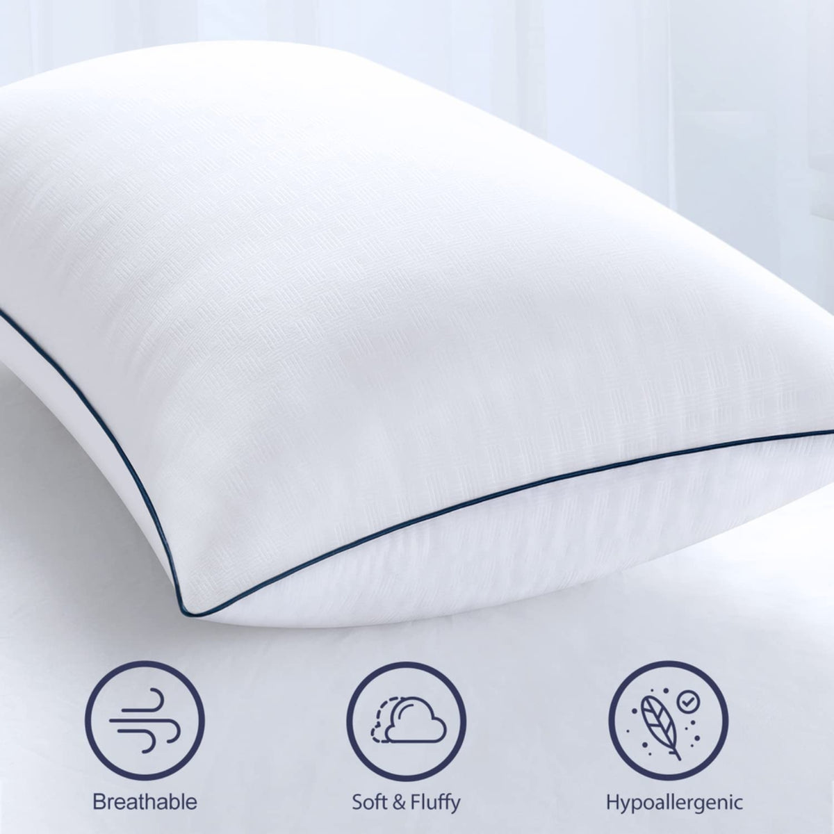 2 Pack Ultra Standard Size Soft Breathable Quality Bamboo Pillows  Hotel Quality