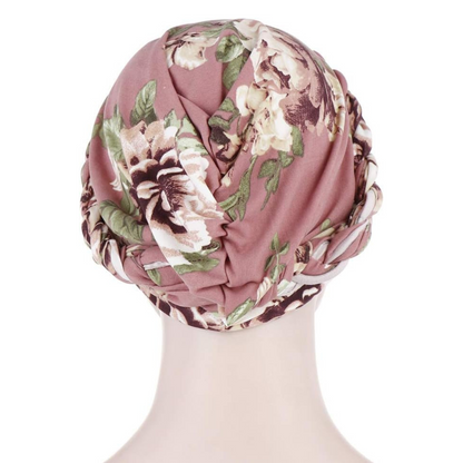 Muslim Hair Scarf Turban Head Wrap Women's Floral Chemo Cap Cancer Hat Pink