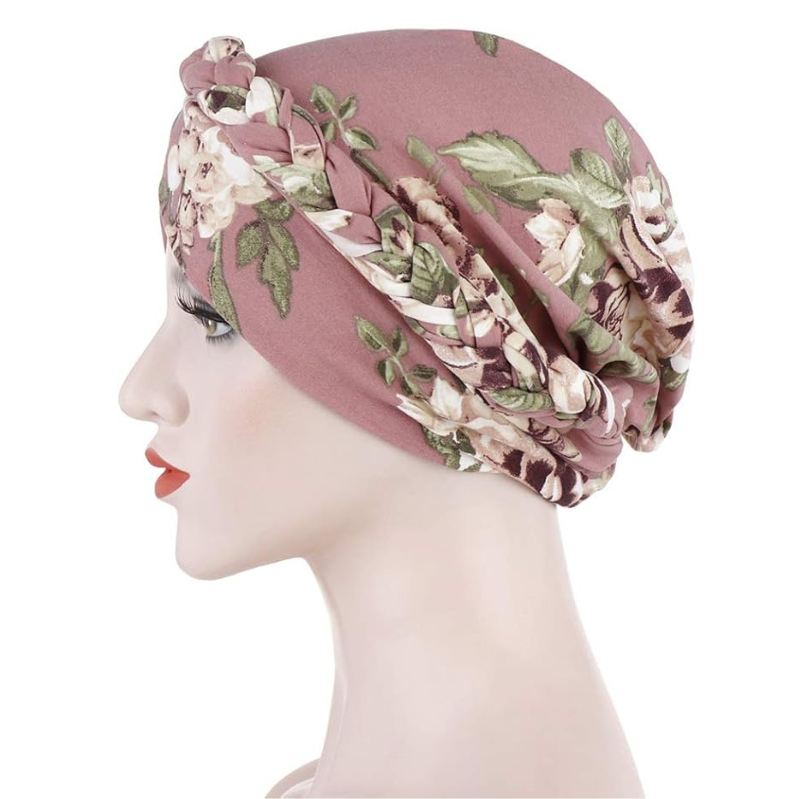 Muslim Hair Scarf Turban Head Wrap Women's Floral Chemo Cap Cancer Hat Pink