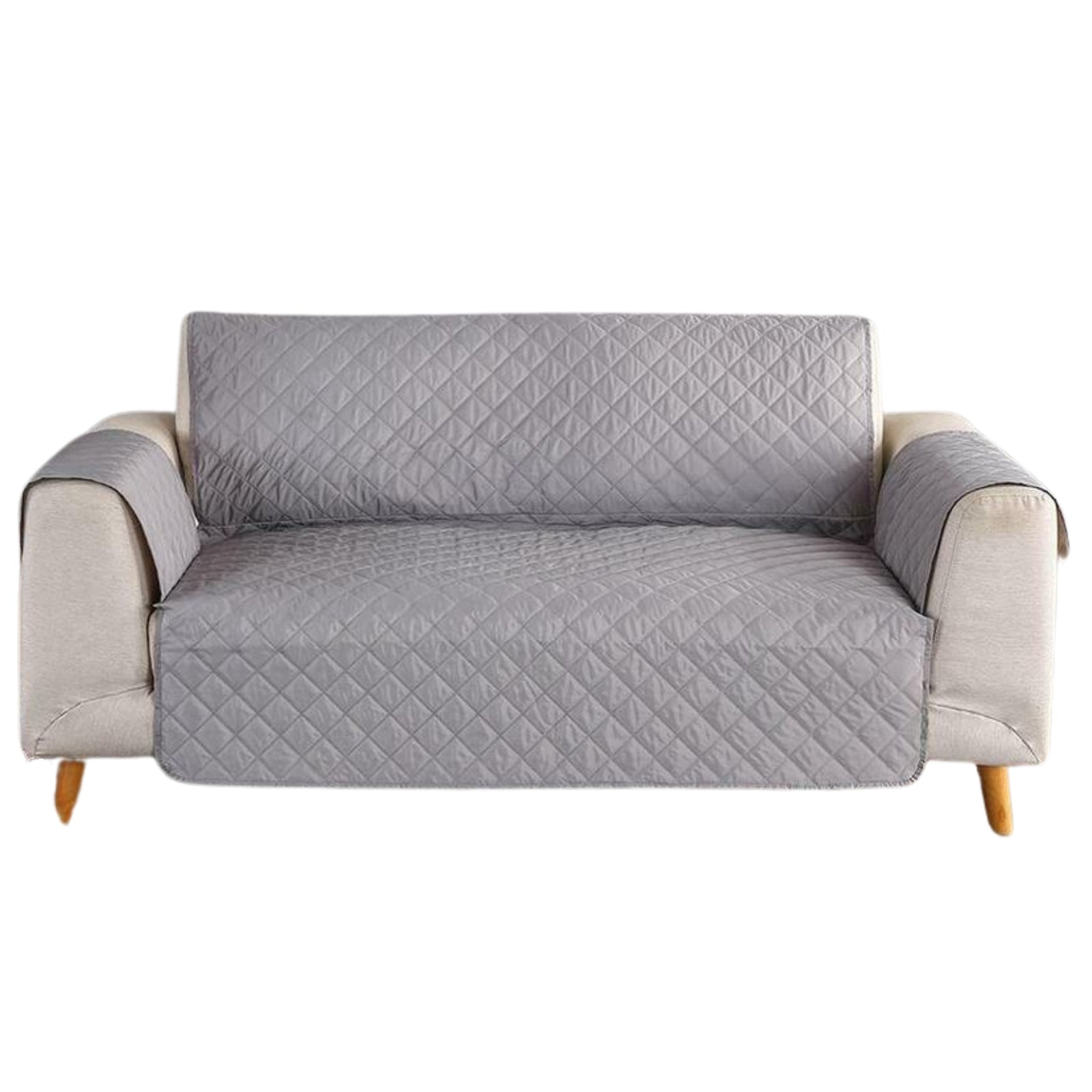 3 Seater Couch Covers Quilted Pet Sofa Cover Slipcovers Lounge Protector Grey