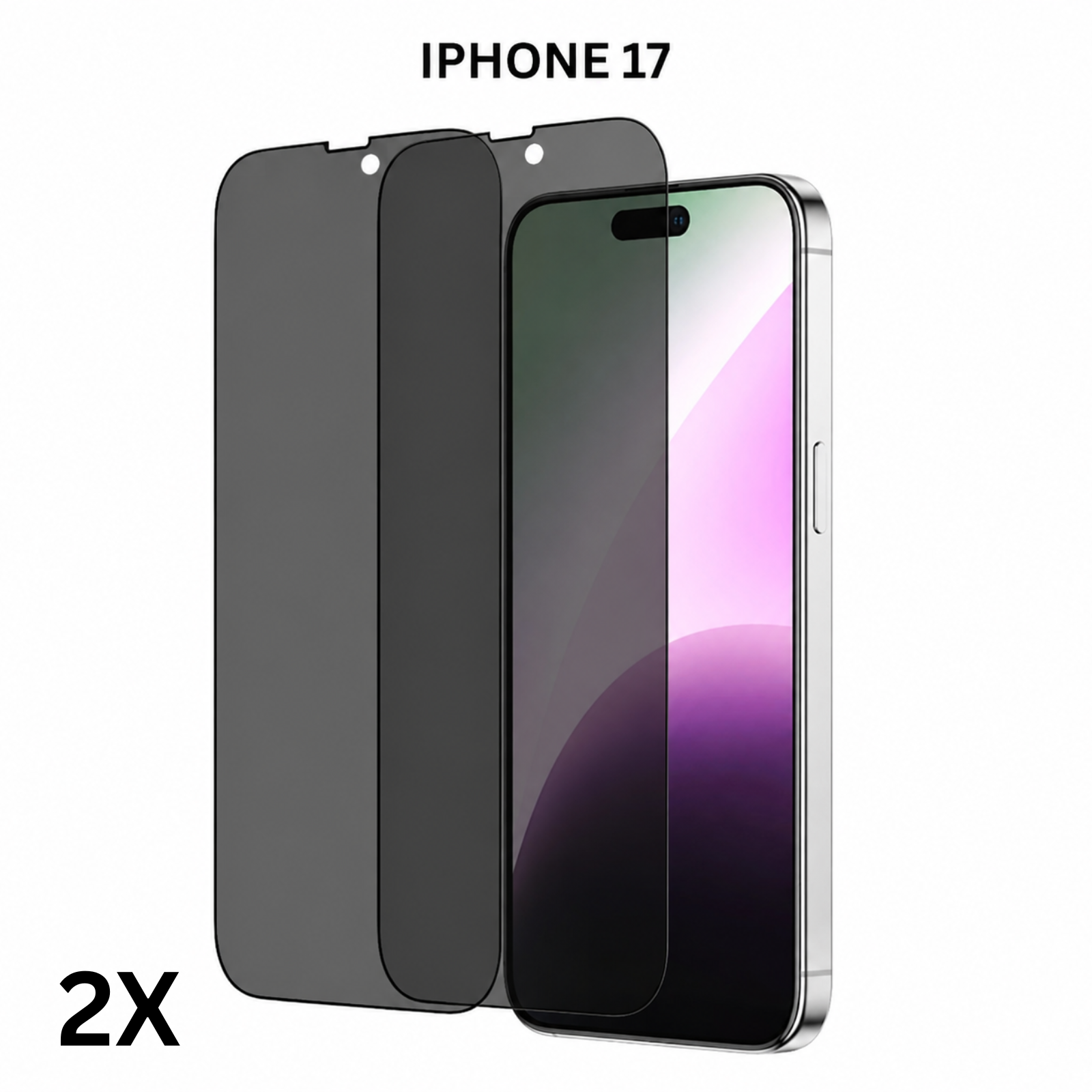 2x iPhone 17 Anti Spy Privacy Tempered Glass Screen Protector