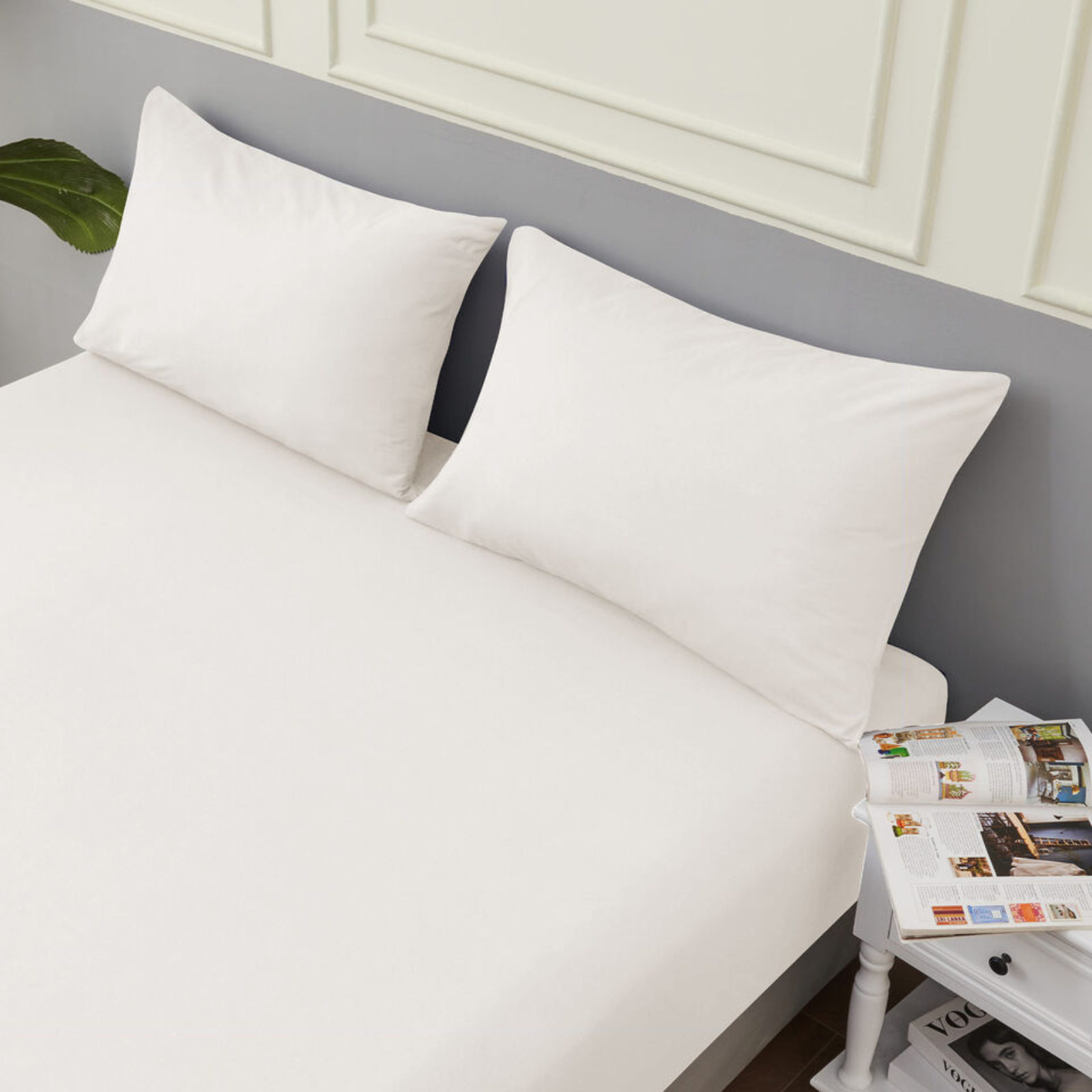 2 Pack Standard Pillow Case Hotel Quality Pillowcase 1800 TC White
