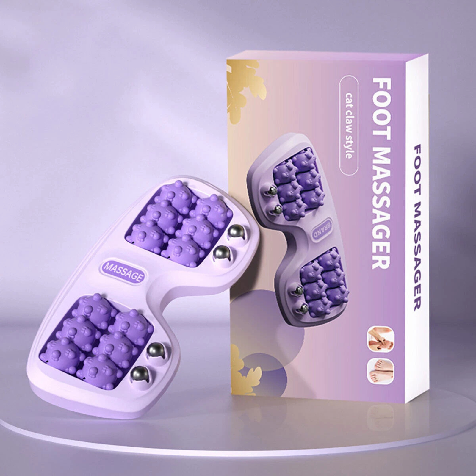 Massage Tool Stress Relief Home Foot Massager Ball Therapy Roller Purple
