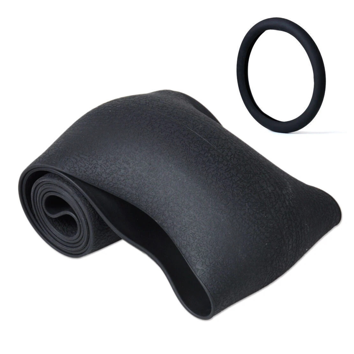 Car Steering Wheel Cover Black Silicone Grip Protector Anti-Slip Interior 1x
