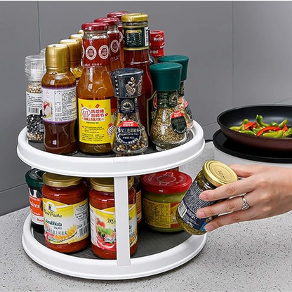 Countertop Organizer Storage Shelf 2 Layer Kitchen Rotating Spice Rack