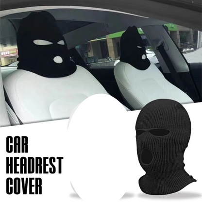 Universal Personality Black Car Headrest Cover Protector Fit