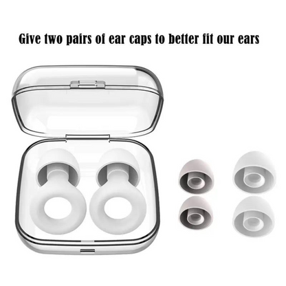 Noise Reduction Soft Silicone Ear Plug Flexible Reusable Study Sleep White